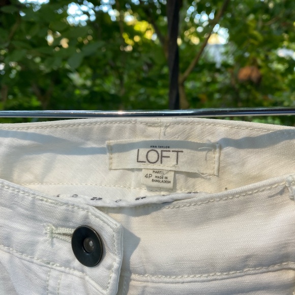 Winter White Linen/Cotton Ankle Pants - Size 4P - Classic & Versatile - Picture 4 of 7